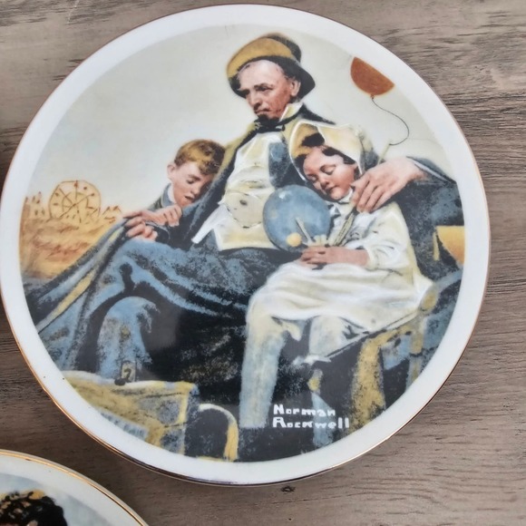 Norman Rockwell Vintage Young Love Collector Plates 3 Set Japan Fine Porcelain - Picture 5 of 10